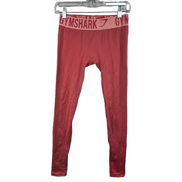 Gymshark Pants - Gymshark Orange Fit Seamless Leggings Size S Spellout Waistband Coral